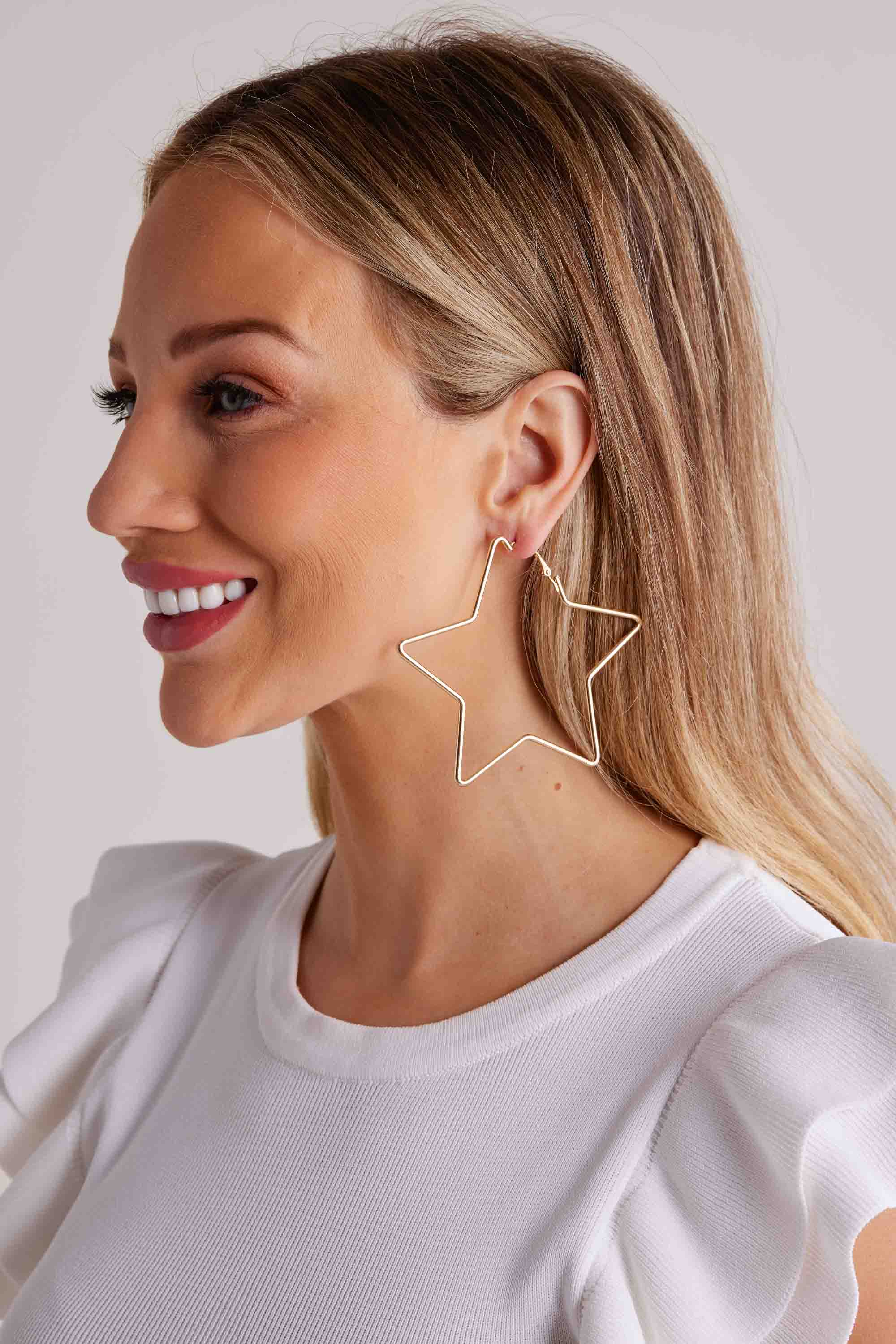 Sarah Star Hoop Earrings