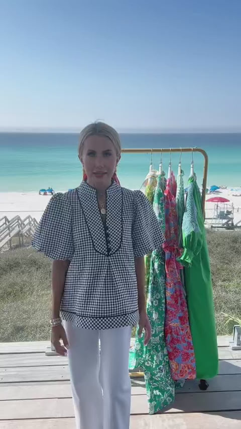 Navy Gingham Top | Avara | Avara