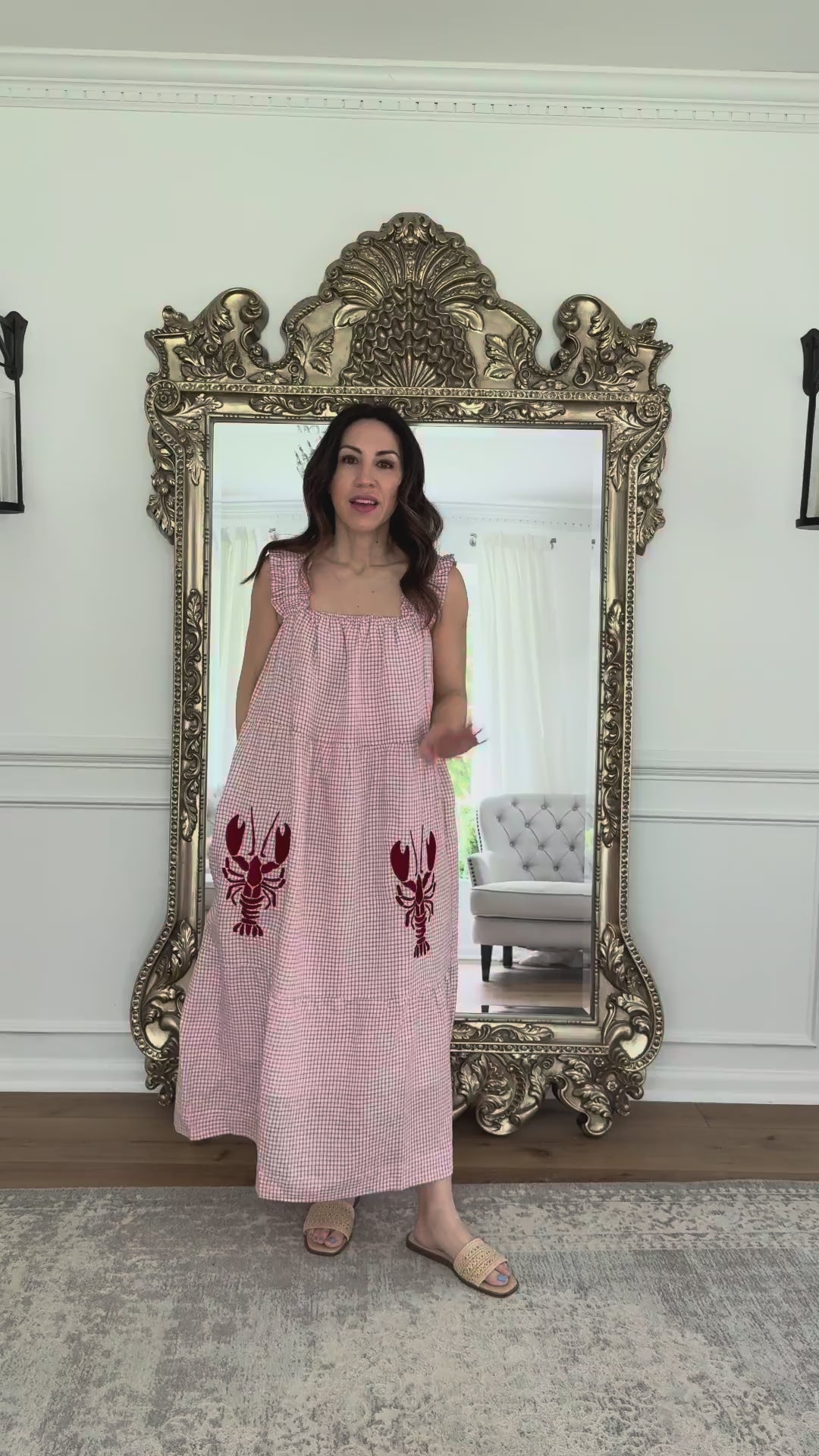 lobster embroidered dress RAY ROBA Women Rayon Embroidered White Colour Dress