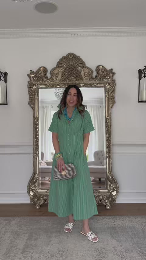 Olivia Green Button Up Maxi Dress