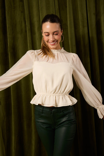 Capri Ivory Peplum Top | Avara